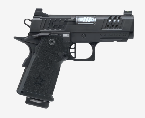STACCATO CS Optic Ready Stainless Barrel (BLK Alum FLAT Trigger) with X-Series Serrations SEMI AUTO
